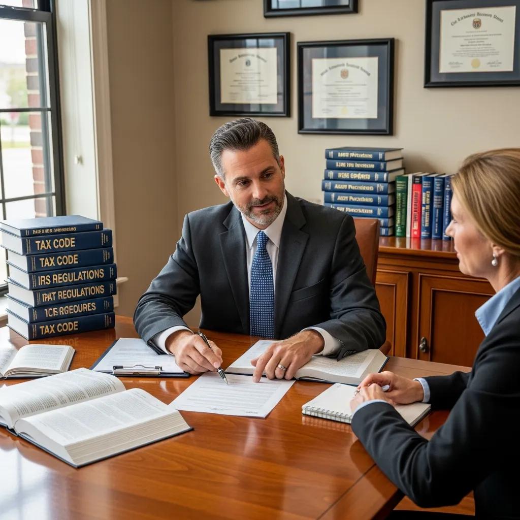 Tax attorney advising a client during IRS audit preparation