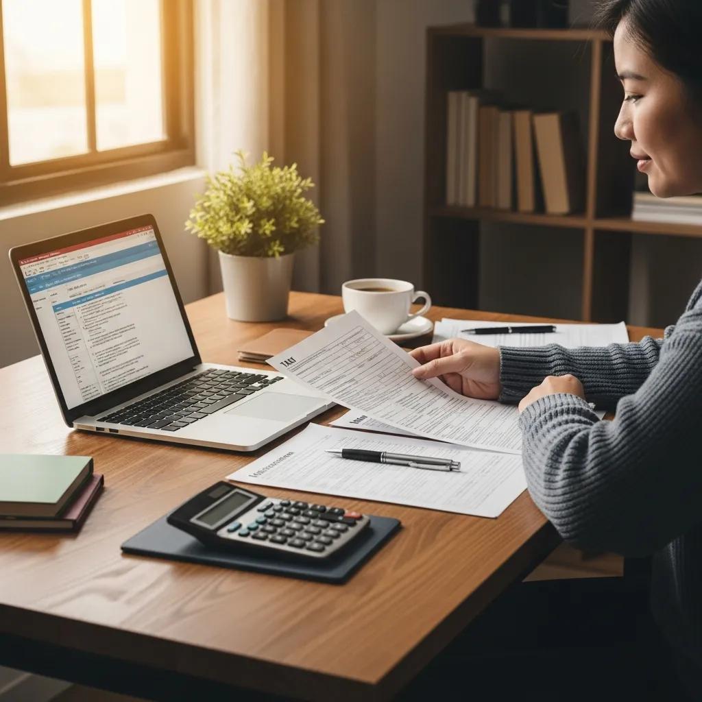 cozy workspace with a person reviewing tax documents and a laptop emphasizing irs installment agreements 911f23e4 2e73 46a4 bd41 7a12d99a4b1c How to Set Up an IRS Installment Agreement