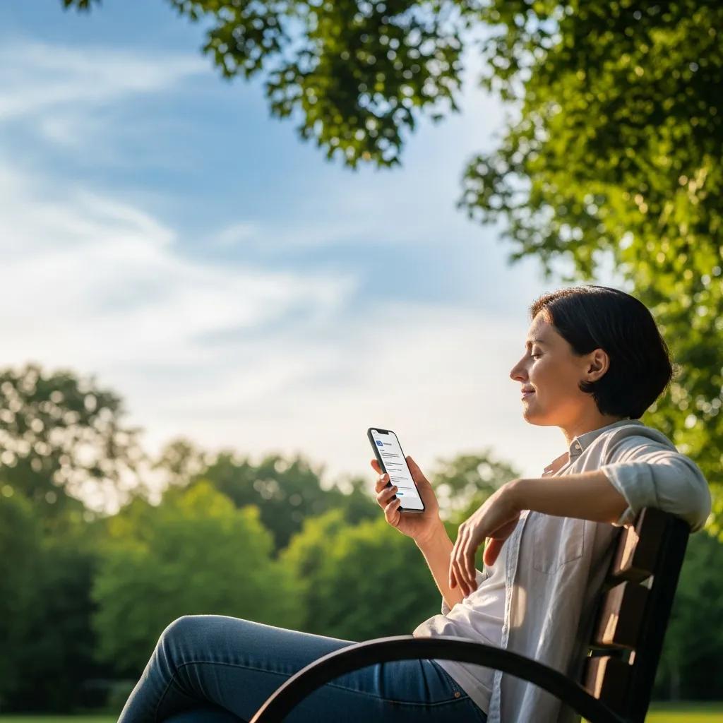 Person feeling relieved in a park, representing hope and relief from tax debt through various options