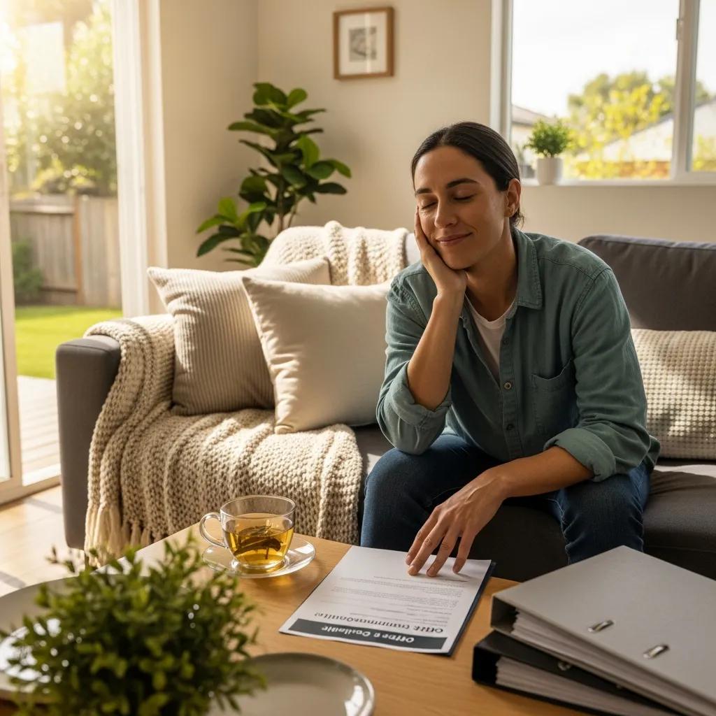 Relaxed individual at home, representing the peace of mind after settling tax debts